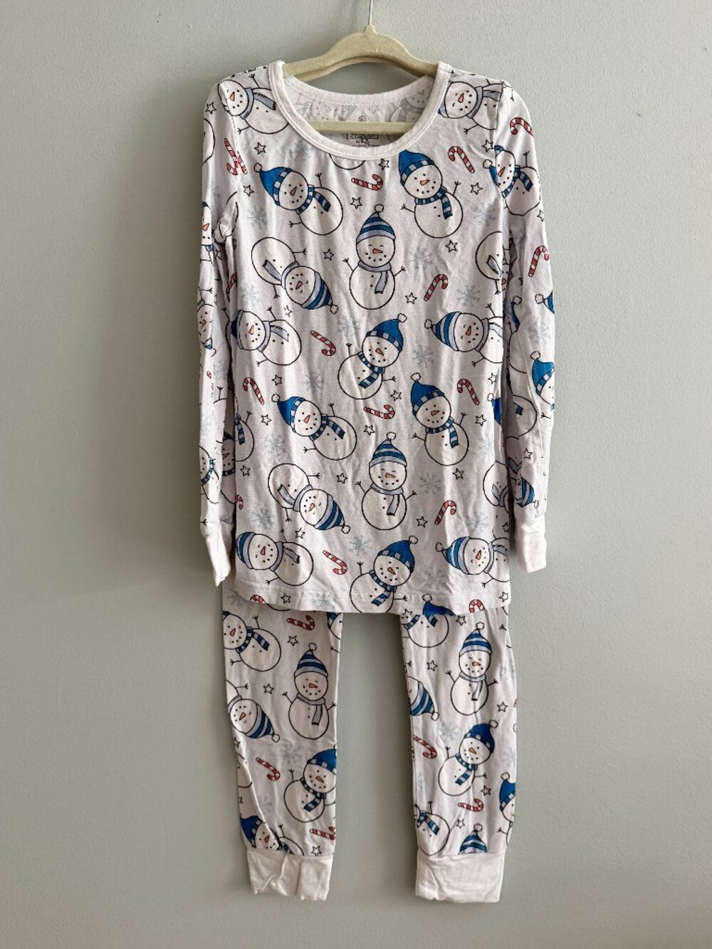 Caden Lane Blue Snowman Snuggles Bamboo Pajama Set 7/8